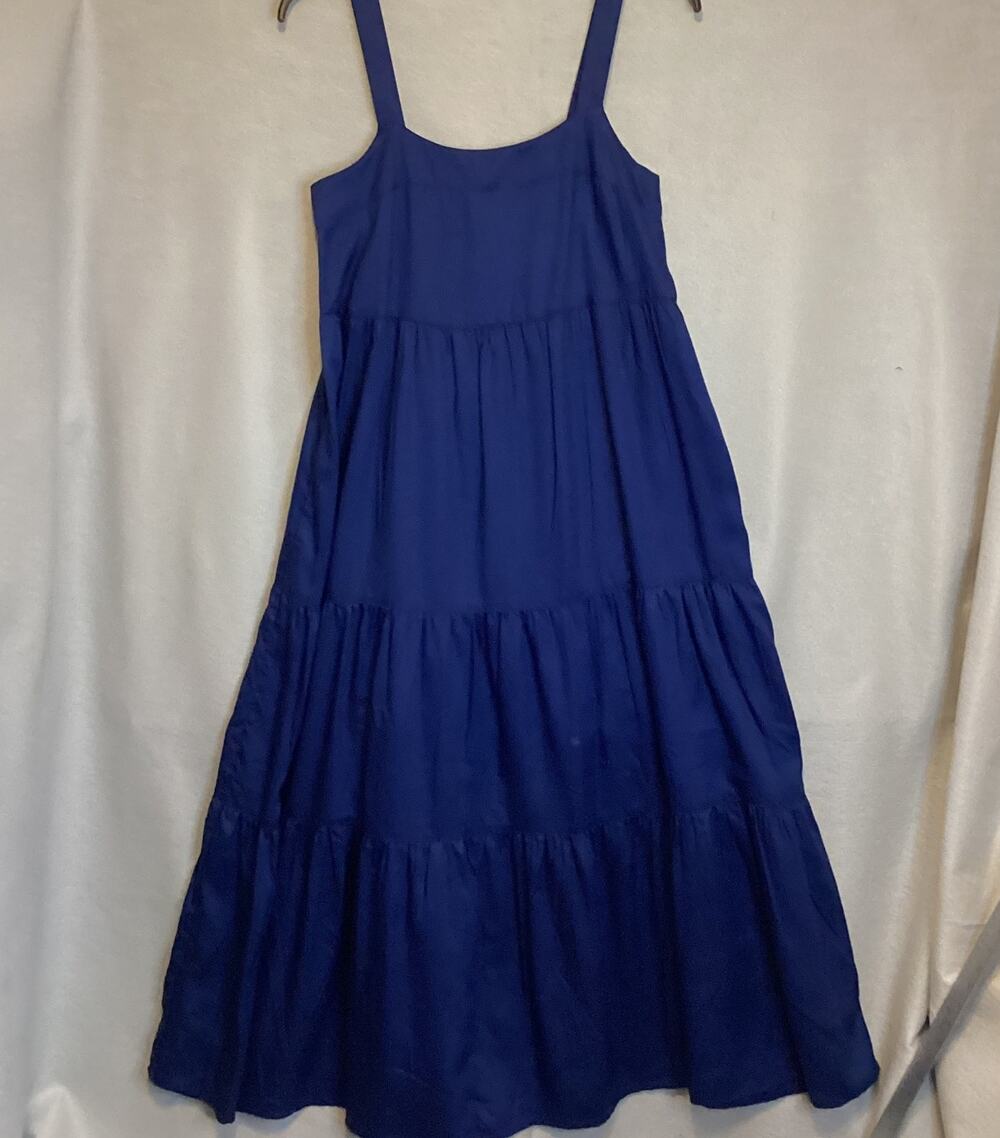 The Drop Britt Navy Dress NWT XS– Flowy Tiered Ruffle Romantic Adjustable straps